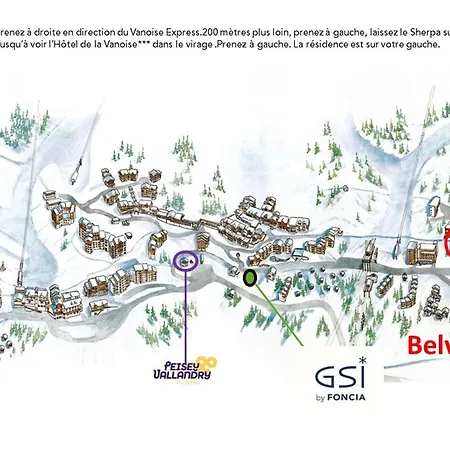 Plan Peisey: 2 Pieces 5 Pers, Acces Pistes, Animaux Admis - Fr-1-757-109 * Peisey-Nancroix
